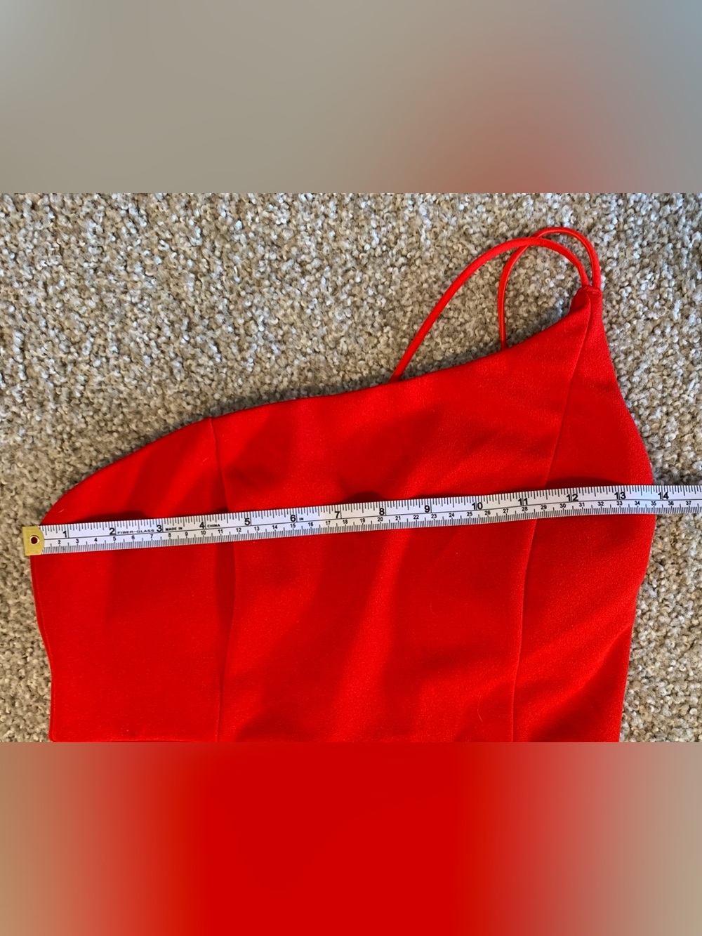 One-Shoulder Red Midi Dress - Picture 2 of 6